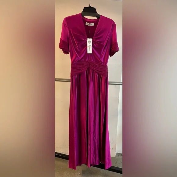 fitted lace wedding dress Prabal Gurung Purple & White Multi Silk 3/4 Dress: As Seen On Kate Mid main image 0